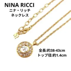 NINA RICCI ニナリッチ ネックレス ゴールド ロゴ ラインストーン