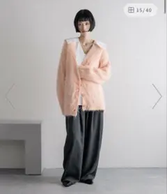 LOWRYSFARM シャギーロングVカーディガン