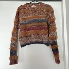 マルチカラー 手編み風 ニット