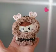 ちいかわ お座りぬいぐるみ もこもこ 繋ぎタイプ ハート耳ピンク