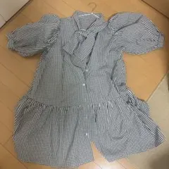 ギンガムチェックリボン付きワンピースのサムネイル