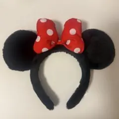 ミニーマウス カチューシャ 赤い水玉リボン　ディズニー