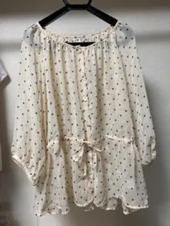 ディスコート　ブラウス　アイボリー　羽織　春夏　ラウンドネック