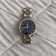 SKAGEN 腕時計 クォーツ ステンレス シルバー ネイビー文字盤のサムネイル
