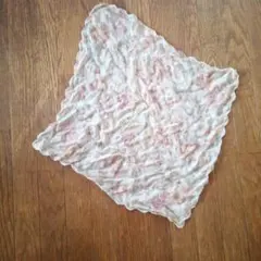 ホワイト ピンク グラデーション ストール　 50cm ×50cm