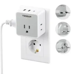 変換プラグ海外コンセント C/BF/SEタイプ TESSAN海外旅行用アダプター