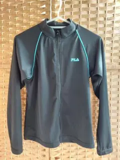 FILA ジップアップ長袖ラッシュガード ブラック