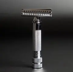 両刃カミソリ　メルクール15c　特注極太ハンドル　２本 MERKUR メルクール 15C オープンコム ショートハンドル クローム仕上げ