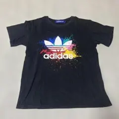 N■ adidas アディダス メンズ ロゴ入り 半袖 Tシャツ 黒 ロゴ入りのサムネイル
