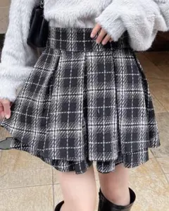 INGNI チェック柄タックミニフレアスカート snidel系統 服