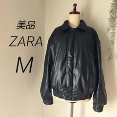 専用　美品　ZARA　ボンバージャケット　黒M フェイクレザー　キルティング