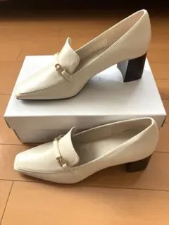 RANDA ビットパーツチャンキーヒールシューズ （Lサイズ　アイボリー）