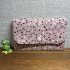 マルチケース（お薬手帳・通帳サイズ）　犬柄　ピンク／173