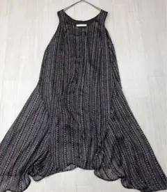 bouj eloud ブージュルード 総柄 ノースリーブ ロングワンピース 38