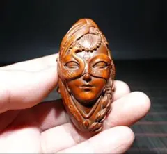 木製彫刻 蛇と花の装飾