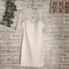 dazzy（dazzy store系）白レース袖タイトワンピース/ドレス（L）
