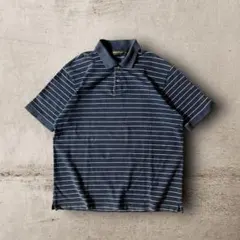 Eddie Bauerエディバウアーボーダーポロシャツ鹿の子ネイビーホワイトL