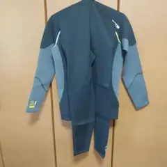 Lサイズ グレー ブラック ジップアップウェットスーツ 上下セット