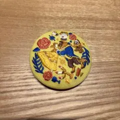 刺繍缶バッジ　ディズニー　美女と野獣