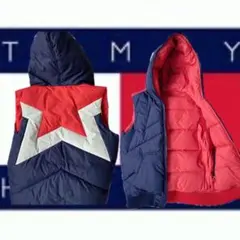 レア Tommy ダウンベスト クラシックカラー ネイビー/レッド