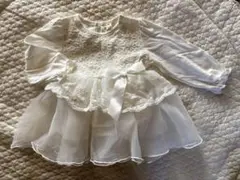 美品　ホワイト 子供ドレス　80㎝　女の子　結婚式　発表会　お祝い　ベビードレス