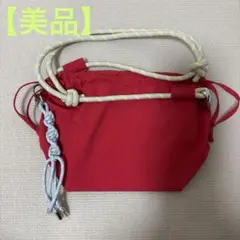 【美品】しまむら撥水巾着バッグNONさんコラボaddcolorレッド