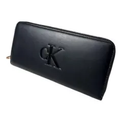 Calvin Klein 長財布 ラウンドジップ ブラック RFID CKロゴのサムネイル