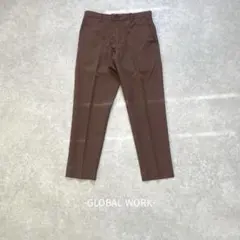GLOBAL WORK/テーパードパンツ/M/ブラウン/リネン混/綺麗め