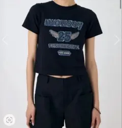 moussy クロップドTシャツ ブラック 25