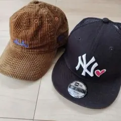 2点 ニューエラ キッズYOUTH コーデュロイ ヤンキース ハート