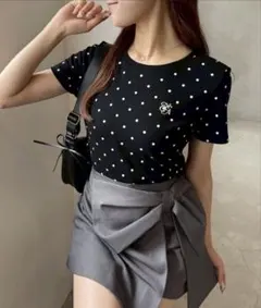 one after another NICE CLAUP ドット 半袖Tシャツのサムネイル