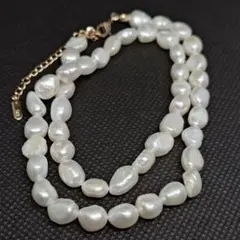 SLY スライ 淡水パール バロックパール ネックレス 38cm チョーカー