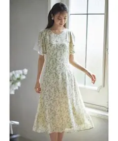 新品未開封＊トッコ　フラワーバックレースアップワンピースコラボ春夏上品清楚華やか