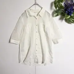美品/シアー/五分袖✨【Alphabet’s alphabet】半袖シャツ Fのサムネイル