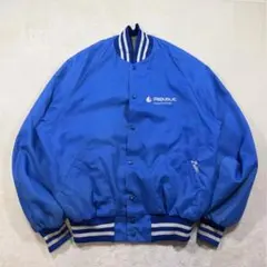 90s USA製 企業ロゴ スタジャン XL ブルー