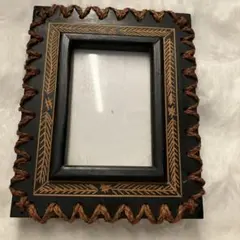 アジアン　フォトフレーム　ウッド　バリ風　木製　ジャンク品