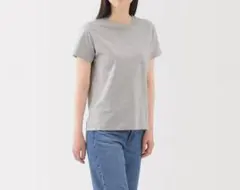 無印良品 婦人 天竺編みクルーネック半袖Tシャツ グレーのサムネイル