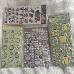 ポムポムぷりん　シール　キャンディシール　ぷくぷくシール　立体シール 4サイズ