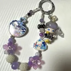 キャラクター付き紫系携帯ストラップ(DIMOO ディモ）年末セール