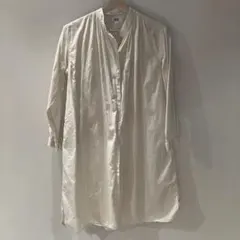 UNIQLO 黄色ストライプ 七分袖シャツワンピース150