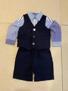 キッズ フォーマルスーツ ベスト 100cm ネイビー　BREEZE