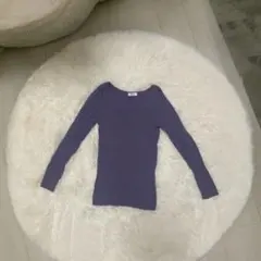 LOWRYS FARM 綿素材リブニット 長袖 F 紫