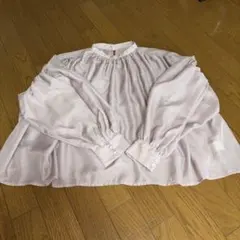 GRLグレイル　シアーブラウス 長袖 バルーンスリーブ スタンドカラー フリー