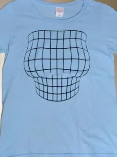 妄想マッピング Tシャツ ライトブルー 錯視 巨乳