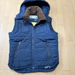 ネイビー フード付き 中綿ベスト