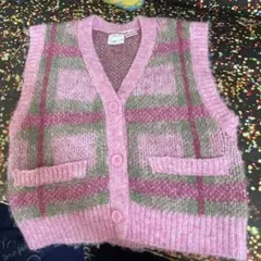 ZARA キッズ⭐︎チェックニットベスト⭐︎120サイズ⭐︎中古