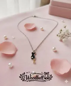 黒猫シルエットネックレス ハンドメイド　猫 ネックレス ペンダント 大人可愛い