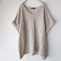 大人可愛い✨belldini ゴールドラメVネックニット ゆったり2Xサイズ