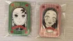 鬼滅の刃　スクエア缶バッジコレクション　炭治郎　ねずこ　2点セット