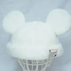 ミッキー もこもこ ボアキャップ ファンキャップ ホワイト